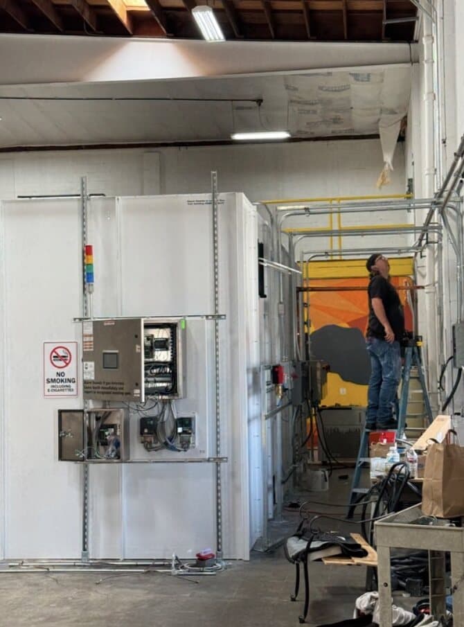 Porto Verde packaging and labeling cleanroom under build-out at the Long Beach facility