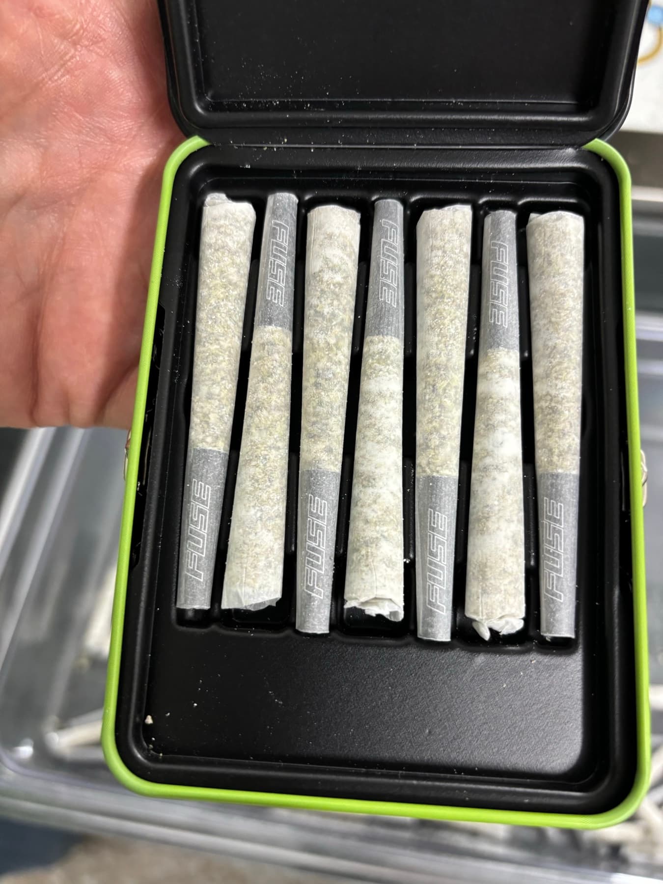 A partner brand's pre-rolls — rolled, weighed, and packed into a retail multipack on our line. Their brand, their cone, our floor.